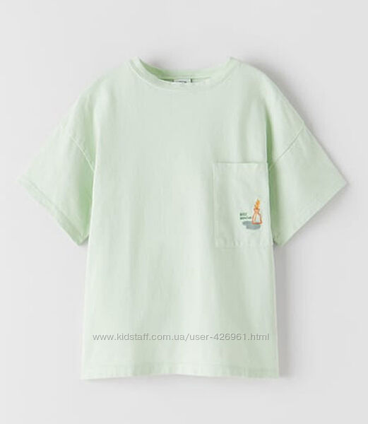 Мятная футболка zara на девочку 6 лет
