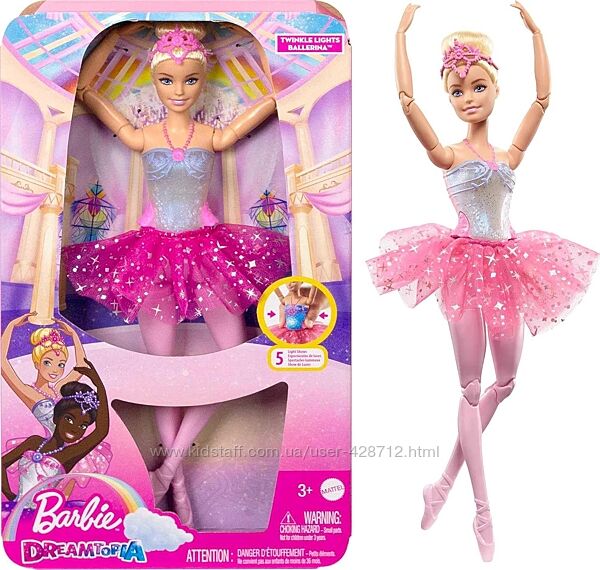 Кукла Барби Балерина Шарнирная светящаяся Barbie Dreamtopia