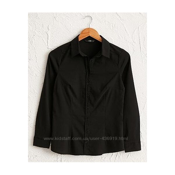 Черная женская рубашка LC Waikiki/ЛС Вайкики с черными пуговицами