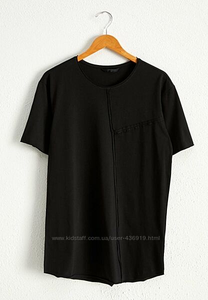 Черная мужская футболка LC Waikiki/ЛС Вайкики со стилизованными швами