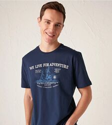 синяя мужская футболка LC Waikiki/ЛС Вайкики We love for adventure. Турция