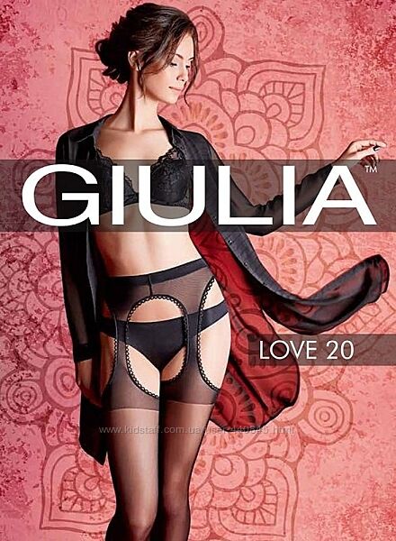 Колготки имитация чулок с поясом Giulia Love 20.