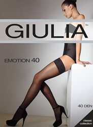 Чулки женские с кружевом Giulia Emotion 40 den. Красивые цвета.