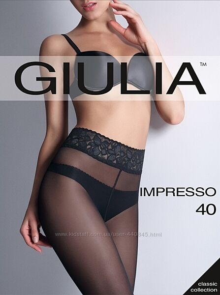 Колготки женские с кружевной силиконовой резинкой Giulia Impresso 40 den