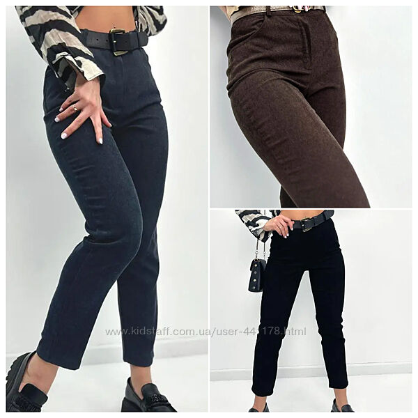 Класичні вельветові брюки р. 42-52 чорний, графіт, шоколад фото 2 Класичн