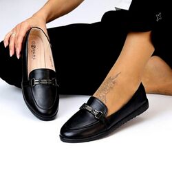 Жіночі мокасини чорні Moki