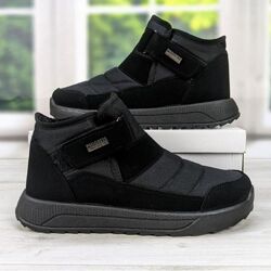 Чоловічі зимові черевики-дутики чорні на хутрі PROGRESS.