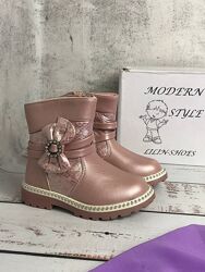 Чоботи демісезонні дитячі для дівчинки Lilin Shoes Рожевий 049