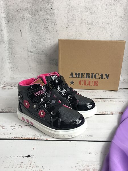 Черевики демісезонні дитячі для дівчинки American Club Чорний 776