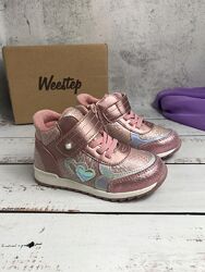 Яскраві та блискучі демісезонні черевики Weestep для дівчаток 24р - 15,5 см