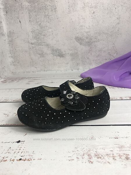 Туфлі дитячі для дівчинки Шалунішка 25 р - 16 см Чорний 995