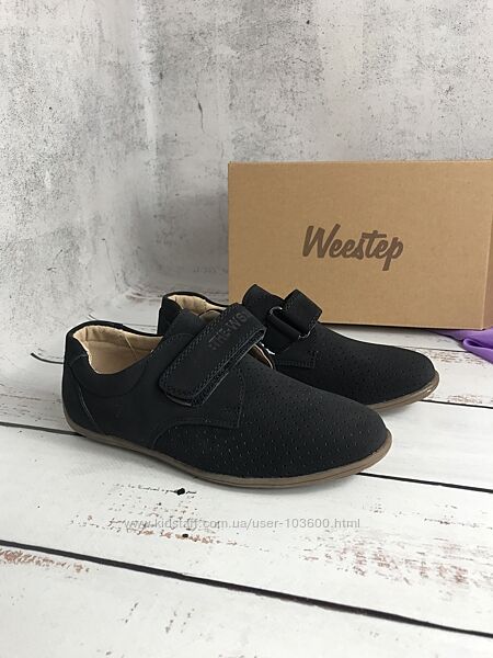 Туфлі дитячі замшеві з перфорацією для хлопчика Weestep Чорний 664