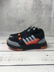 Кросівки дитячі для хлопчиків OK Shoes Чорно-помаранчевий 1099