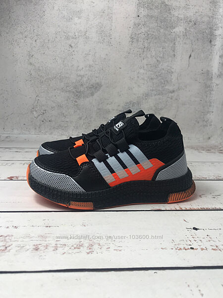 Кросівки дитячі для хлопчиків OK Shoes Чорно-помаранчевий 1099