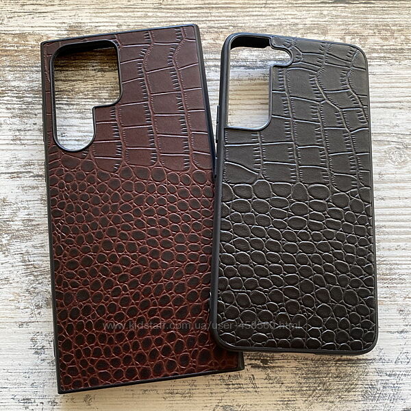Натуральный кожаный чехол для Samsung S22 Ultra Plus crocodile skin