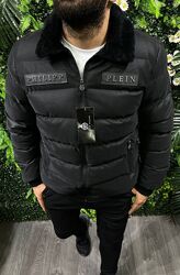 Чоловіча класнюча і теплюща шкіряна зимова куртка  топ