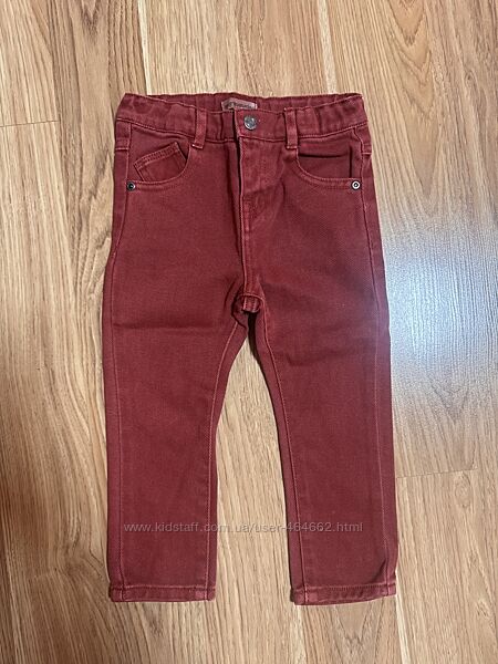 Vertbaudet червоні бордові джинси для хлопчика 86