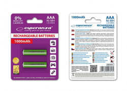 Аккумуляторы ESPERANZA EZA101G Ni-MH AAA 1000 mAh 2шт.