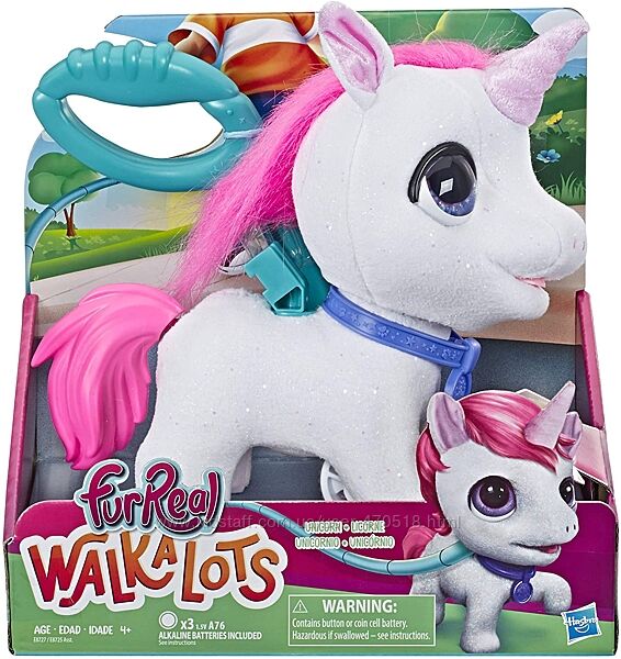 FurReal Friends Walkalots big Unicorn Большой питомец на поводке Единорог