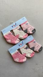 Набір теплих шкарпеток для маленьких дівчаток 3-6 міс, 6-9 міс