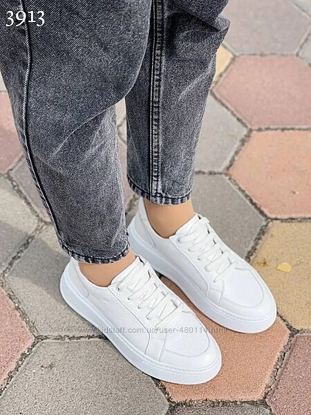 Кросівки-кеди жіночі з натуральної шкіри білі lam колір білий lc5991