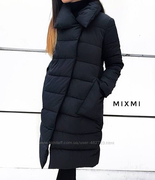 Куртка женская демисезонная чёрная длинная р.44-46