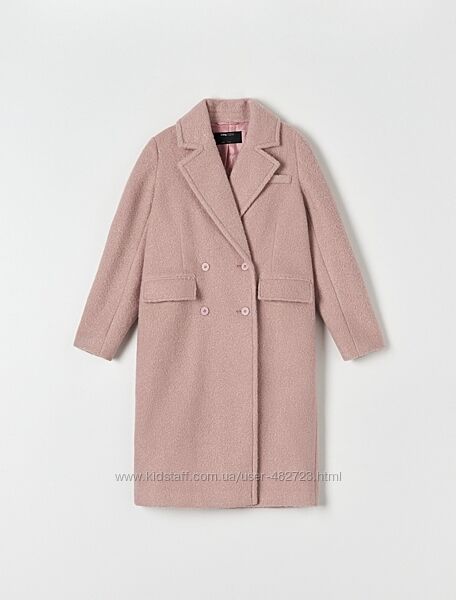 Пальто жіноче демісезонне пильно-рожеве від Sinsay р. М 46