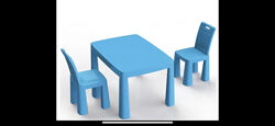Набір дитячий стіл і два стільці doloni. Салатовий і голубий