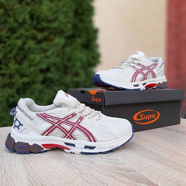 Кросівки жіночі Asics Gel Kahana 8 бежеві з червоним 