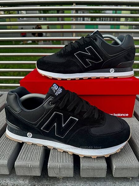 Кросівки чоловічі New Balance 574 чорні замша/текстиль