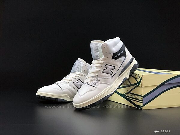 Кросівки чоловічі високі New Balance 650, молочні шкіра 