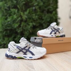 Зимові жіночі кросівки термо Asics Gel-kahana 8 бежеві з синім