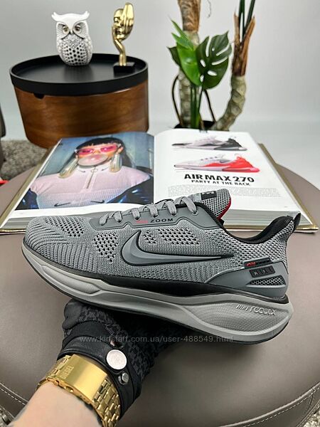 Кросівки чоловічі Nike Air Zoom x React темно сірі, сітка/текстиль