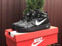 Кроссовки подростковые Nike Air Force, черные с белым