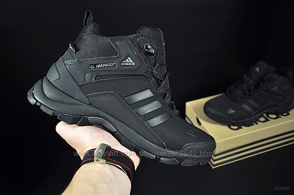 Зимние мужские ботинки Adidas Climaproof, черные, зима, мех
