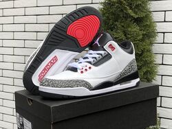Кроссовки мужские Nike Air Jordan 3 Retro, белые с черным