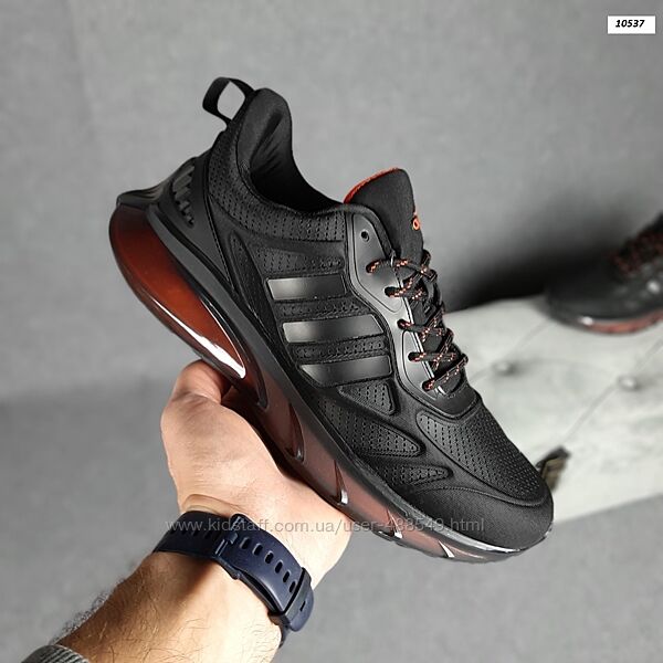 Кроссовки мужские Adidas Чёрные с оранжевым, 41-45р