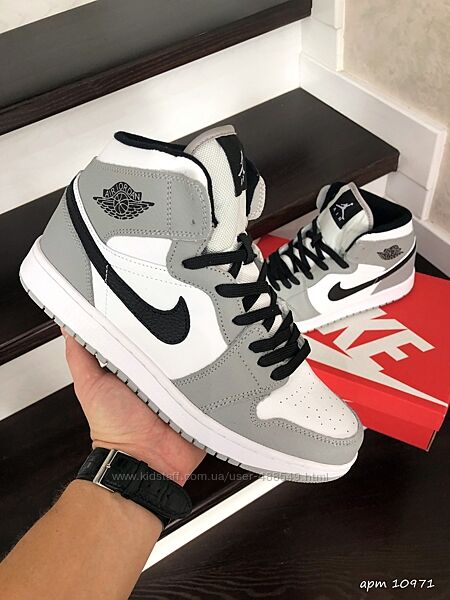Кроссовки мужские Nike Air Jordan, серые с белым 41-46
