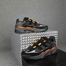 Кроссовки мужские Adidas Niteball, черные с оранжевым
