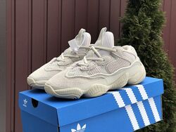 Кроссовки женские Adidas Yeezy 500, бежевые, натур. замш