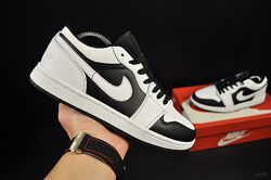 Кроссовки низкие Nike Air Jordan, белые с черным, кожа 36-41р