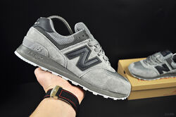 Кроссовки мужские New Balance, серые, натур. замша