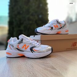 Кроссовки женские New Balance 530 белые с оранжевым