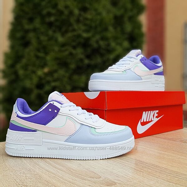 Кроссовки женские Nike Air Force 1 Shadow, белые с сиреневым