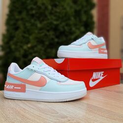 Кроссовки женские Nike Air Force 1 Shadow,  белые с бирюзой