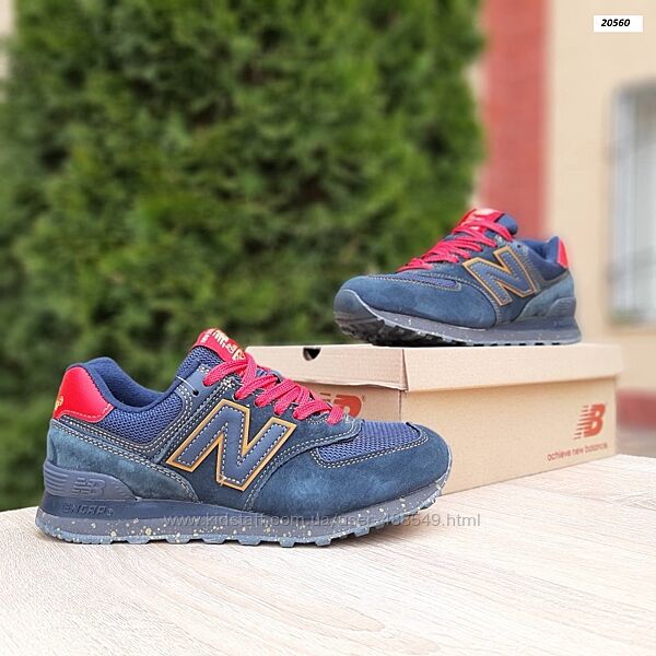 Кросівки жіночі New Balance 574, сині, замш/текстиль
