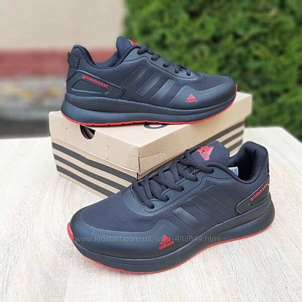 Кросівки чоловічі Adidas Glide, чорний з червоним