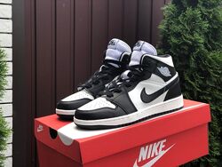 Кросівки високі Nike Air Jordan, шкіра, білі з чорним
