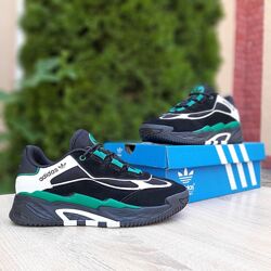 Кросівки чоловічі Adidas Niteball, чорні з зеленим