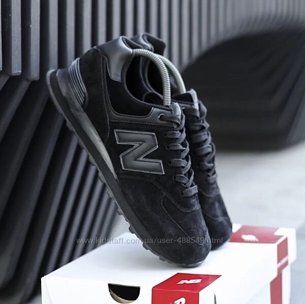 Кросівки чоловічі New Balance 574, чорні, замш